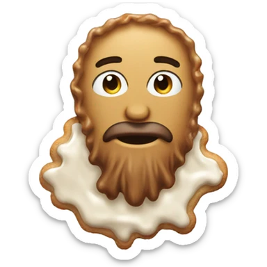 Soaking wet cookie with beard  sticker