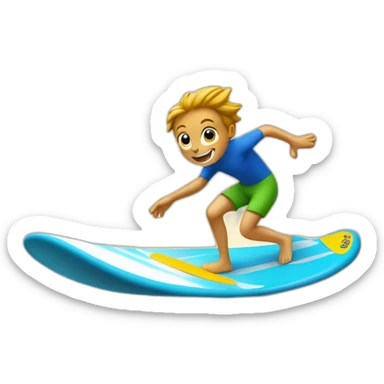 Dauphin sur une planche de surf sticker