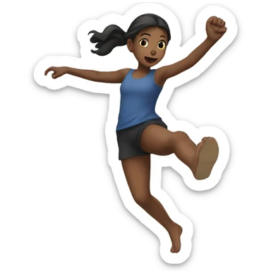 girl kicking her feet sticker