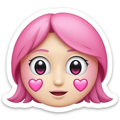 Coração metade rosa pink e metade branco emoji sticker