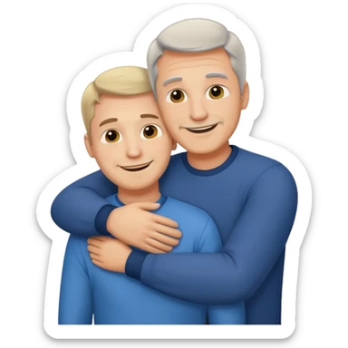 father-in-law and son-in-law hugging sticker
