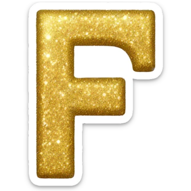 Glitter letter F sticker