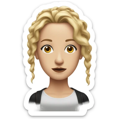 Ima Thurman with her eyes really far apart  sticker