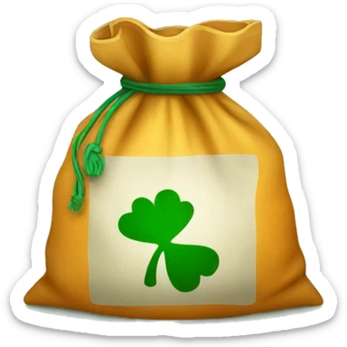 bag of money with Irish flag sticker