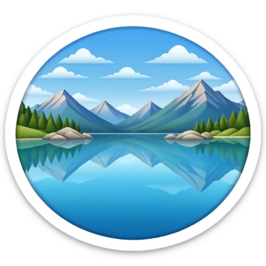 lake landscape sticker
