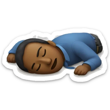 person asleep on an office desk sticker