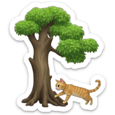 Cat walking over a tree sticker