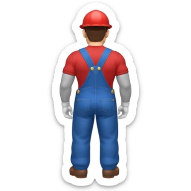 back view of super mario with huge massive buttcheeks  sticker