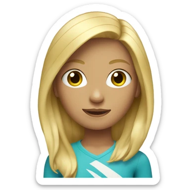 Surfing girl with blonde hair sticker