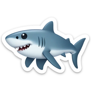 cute shark with circle gases and a mini bow  on the left eyebrow sticker