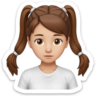 Normal skinned, tiny nosed, brown haired girl with Tying a ponytail sticker