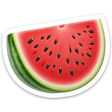 sliced watermelon emoji, showing red inside and green rind sticker