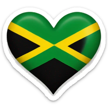 Jamaican flag in heart shape  sticker