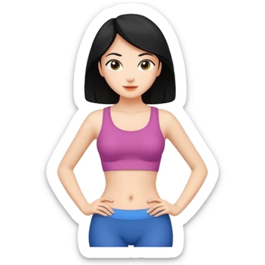 Siyah sacli ince belli fir gobegi acik kadin sticker