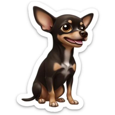 Dark Brown chihuahua lick sticker