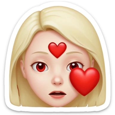 red heart in fear sticker