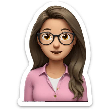 smiling girl with glasses sticker