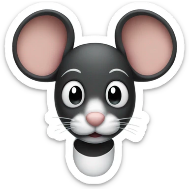  mouse wearing black fake mustache  sticker