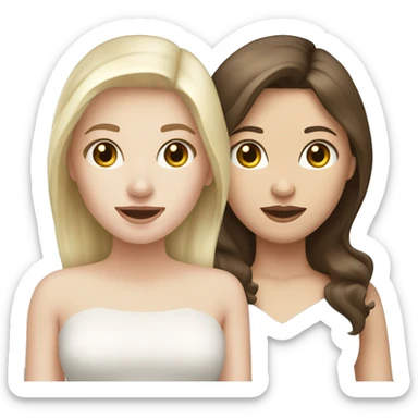 Two pale skin Girls  with aperoö one brunette hair one blonde hair  sticker