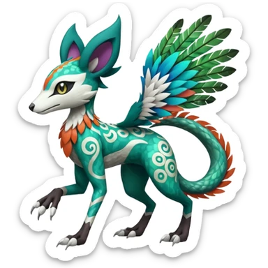 Meloetta-Vernid-Trico-Lombax-Sergal-Pokémon-Digimon-Fakémon-fusion-hybrid-creature sticker
