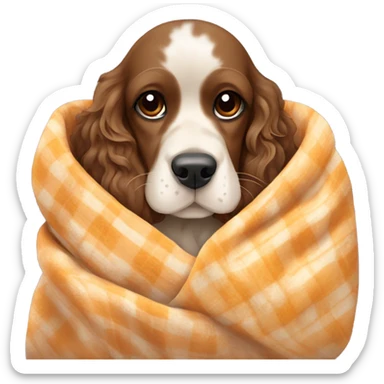 Cocker spaniel in a blanket sticker