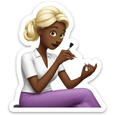 Women getting manicure sticker