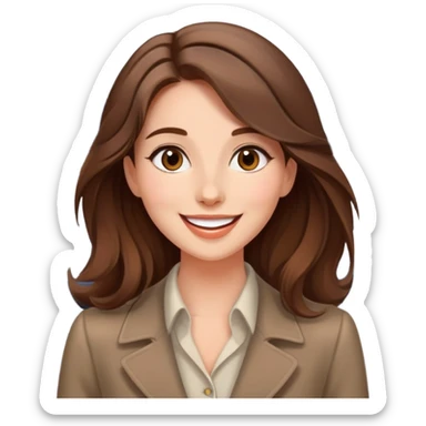  happy elegant beautiful girl flowy brown hair that is more valuable then corals excited to see the love of her life at the airport sticker