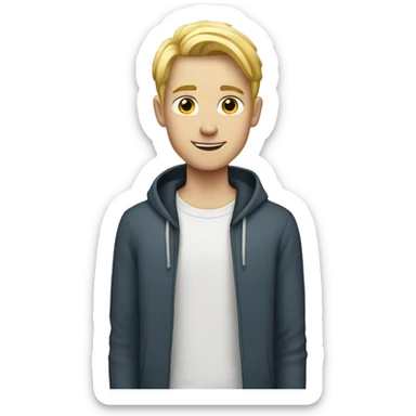Teenage white male with blond hair standing sticker