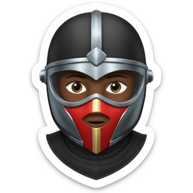 Black Masker person with shield  sticker