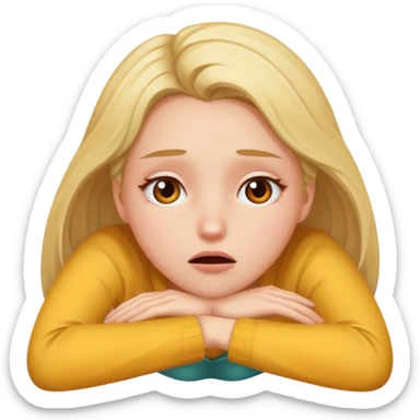 girl lying down in despair, face up sticker