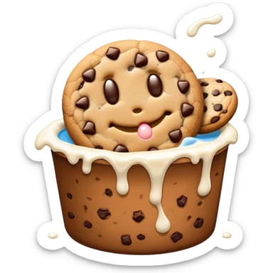 Cookie getting dunked in milk sticker