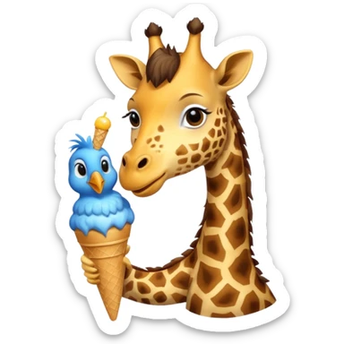 Giraffe with Ice Creams
Giraffe sharing cone with bird



 sticker