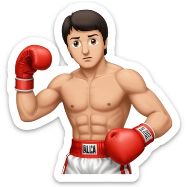 Boxing fighter Rocky Balboa with boxing gloves in fighting stance sticker