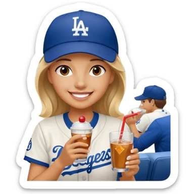 Girl at los Angeles dodgers game sticker