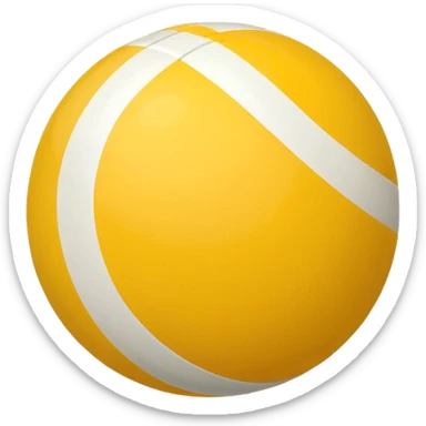 yellow and white striped ball, flat, no shadow, colored circle emoji style sticker