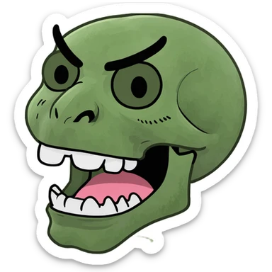 Skull face winking with tongue out  sticker