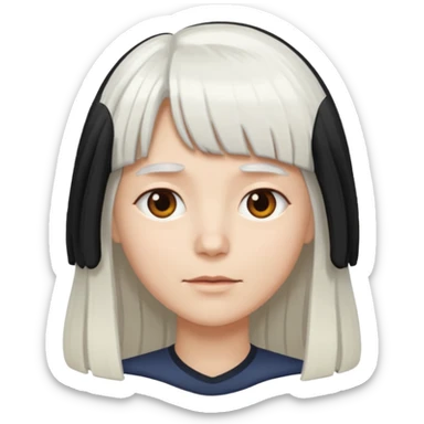 little longer white hair and bangs sticker
