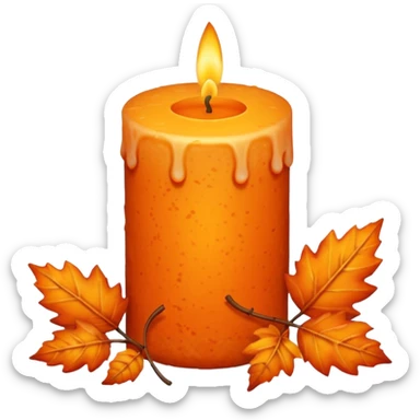 Candle autumn sticker