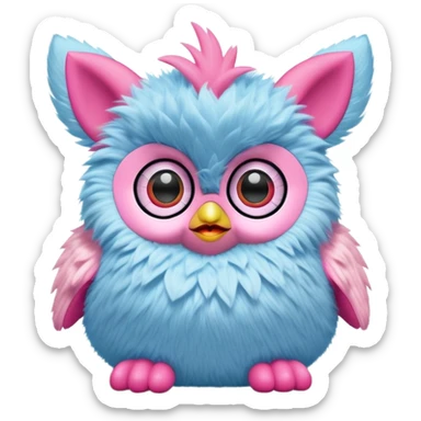 1st generation light blue and pink furby 1990’s sticker