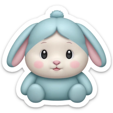 Labubu doll icon, pastel colors, soft shading, gentle expression sticker