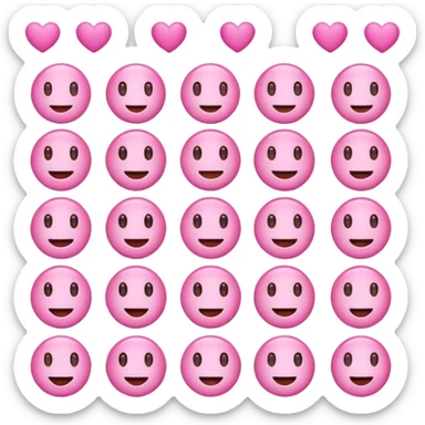 Pink emojis sticker