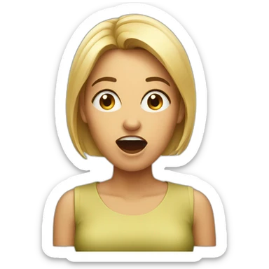 surprised woman sticker