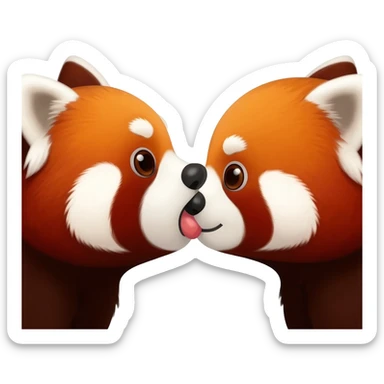 Red panda kiss sticker