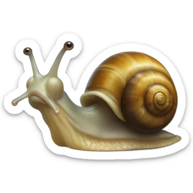 a snail with glass and teeth sticker