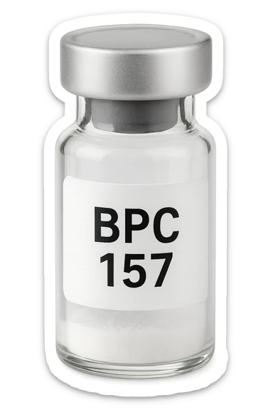 BOCCETTA DI FIALA MEDICA CON LA SCRITTA "BPC 157" SULL'ETICHETTA, iperrealistiche 4k sticker
