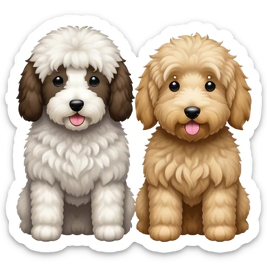 A sheepadoodle and a goldendoodle  sticker