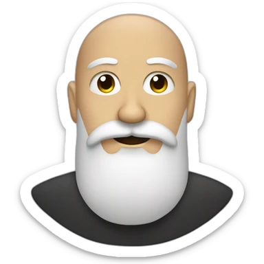 one bald man with moustache, long black beard sticker