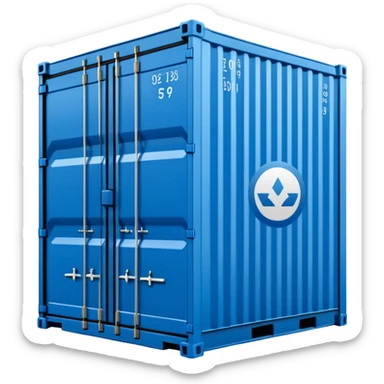 goods Contener emoji which is used for shipment of goods, single contaner sticker