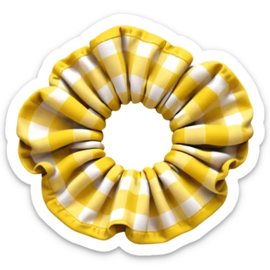 Yellow gingham scrunchie sticker