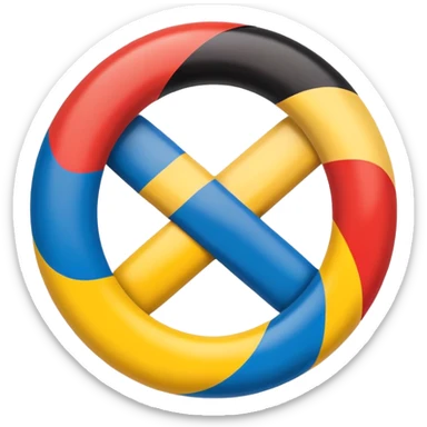 Integration symbol with German and Ukrainian flags connecting sticker